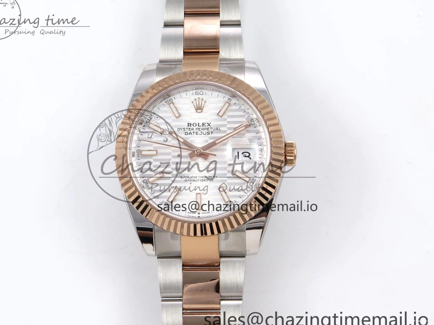 1231 DateJust 41 126331 ARF 1:1 Best Edition 904L Steel Silver Textured Dial on SS RG Oyster Bracelet SH3235（Gain Weight） TechFriendly 1097